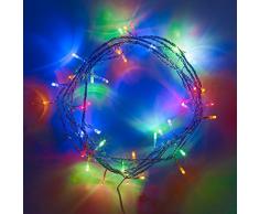 SHATCHI 40 luci a LED Multicolore alimentate a Batteria, per Albero di Natale, Festa di Compleanno, Decorazione per Finestra, 4.6m