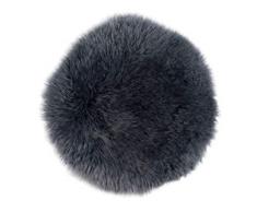 GÃ¶zze - Cuscino per sedia in pelle di pecora, Ã¸ 38 cm, antracite., 38 x 38 cm