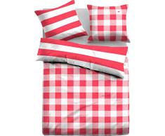 Tom Tailor 0069838 - Biancheria da letto in raso con federa (cotone), 1 copripiumino da 155 x 220 cm e 1 federa da 80 x 80 cm, colore: Bianco