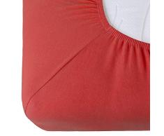 CelinaTex Relax Lenzuolo Elasticizzato Letto Contenitore Letto ad Acqua Cotone Elastan 90x200-100x220 cm Rosso Ciliegia