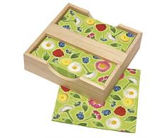 Rayher 62404000 - Portatovaglioli in Legno FSC Mix Credit, 18,5 x 18,5 x 4 cm