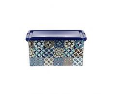 My Note Deco Scatola Bistrot 23L, Plastica, Blu, 45,5Â x 32Â x 22Â cm