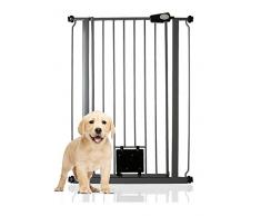 Bettacare, cancelletto per Animali Domestici con gattaiola bloccabile, Grigio Ardesia, 75 cm - 84 cm