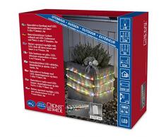 Tubo di luci LED multicolore e colore bianco caldo, batterie e timer, multicolore, 3m