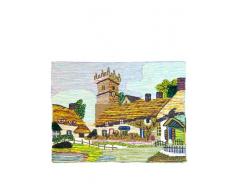 Jute & Co. Arazzo Tessuto su Telaio Artigianale Indiano, 100% Juta, Multicolore, 100 x 75 cm