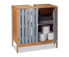 Armadietto con 2 Ante di Legno Bianco Mobiletto a 3 Ripiani Goplus Armadio Salvaspazio da Terra 87,5x60x30 cm Armadio da Bagno e Cucina