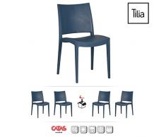 Tilia - Sedia Specto, in Polipropilene, 42 x 45 x 80 cm, 4 Pezzi, Colore Blu