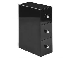 InterDesign Drawers Minicassettiera | Organizer scrivania con 3 cassetti girevoli | per conservare Accessori ufficio come penne, graffette, ecc. | Plastica nero