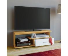 VCM Rimini Mobile TV, Legno, faggio/Bianco, 43 x 110 x 40 cm