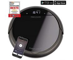 ProfiCare PC-BSR 3043 - Aspirapolvere da pavimento, WiFi/app gratuita/ca. Batteria da 120 minuti/4 programmi di pulizia/serbatoio da 400 ml/filtro HEPA/nero, 61 decibel