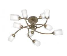 Oaks Lighting Ofira - Lampadario con 10 luci, Struttura in Ottone Antico