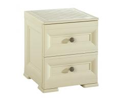 Tontarelli Omnimodus Cassettiera Colonnina 2 Cassetti, Angora, 40x47x46 cm