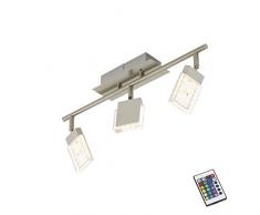 Briloner Leuchten Faretti faretto da soffitto plafoniera, lampada da soffitto, a LED, salotto lampada Spot soffitto, cameretta, Ceiling Lighting, Lampada da soffitto soggiorno cameretta per camera da letto, in nichel opaco, 3Â x