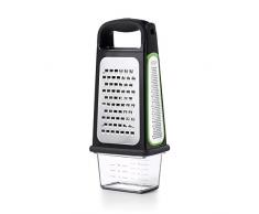 OXO Good Grips Etched Box Grater with Removable Zester Grattugia, Stainless Steel, Acciaio