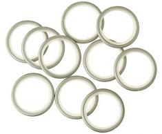 Gardinia Anello per Tenda con Inserto Scorrevole, Clip e Gancio Pieghevole, Metallo, per Ã 19 mm Argentato, Confezione da 10 pz, 3.9/3.0 cm, unitÃ 
