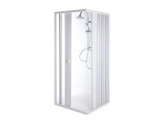 FERIDRAS Aurora Box Doccia Angolo, PVC, Bianco/Trasparente, 90x90x185 cm
