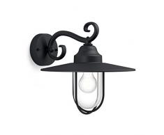 Philips Lighting Wall Light Pasture Lampada da Parete Plafoniera Illuminazione Giardino Ambienti Esterni Design Vintage Black Edition, Nickel, 30 x 36 x 30 cm