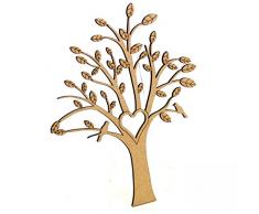Albero in legno MDF per fai da te, famiglia, matrimoni, vuoti, regali, artigianato, decorazione (albero) (300 mm (30 cm)