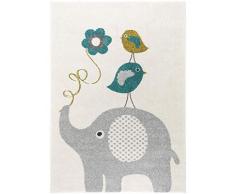 benuta - Tappeto per Bambini Birdies And Elephant, in Fibra Sintetica