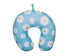 DCASA - Cuscino da Viaggio con Margherite, Riferimento DC, Unisex, per Adulti, Multicolore (Multicolore), Unico