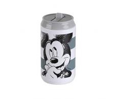 AMBITION 72511 Tazza Termica a Righe 250 ml, con Chiusura a Pressione, bocchino in Acciaio Inox e plastica, Motivo Minnie Disney per Bambini, Idea Regalo Moderna, 18/8, Topolino a Strisce