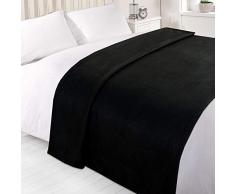 Dreamscene Coperta in Pile, Tinta Unita, 200 x 240 cm, Colore: Nero, 100% Poliestere, Extra Large-200 x 240 m
