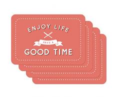 Venilia Good Time Stampate Tavola, Tovaglietta per Sala da Pranzo, a Prova di Cibo, 4 Pezzi, 30 x 450 cm, 59073, 30 x 45 cm