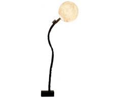 In-es.artdesign IN-ES070013 Micro Luna Piantana Lampada da Terra E14, Bianco/Base Nera