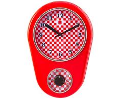 H&H Orologio Parete Rosso Cm21Xh31 Arredo E Decorazioni Casa, Bianco, 21x31 cm