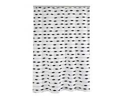 Poliestere 180/ x 200/ x 0.1/ cm Nero Mot/örhead Tenda da Doccia Shower Curtain con Anelli per la Tenda