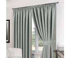 Dreamscene - Basket Weave Tenda Termica Nastro Top Tende con fermatenda, Colore: Blu Uovo di Anatra, 46 x 183