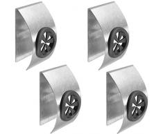 mumbi Porta asciugamani Morsetto asciugamano in acciaio inossidabile autoadesivo ovale (4 pezzi)