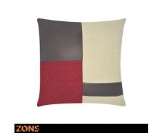 ZONS Cuscino 45Â x 45Â cm 6Â Colori + Imbottitura 480Â g (Rosso)