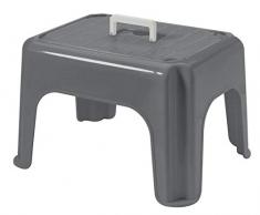 Tontarelli Sgabello con Maniglie, Grigio, 38 x 30 x 24, Multicolore, Taglia Unica