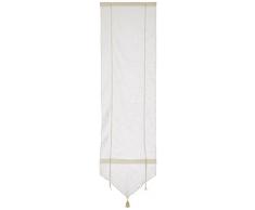 Linder 0171/10/338 Tenda regolabile, aspetto di lino, colore bianco 45X165