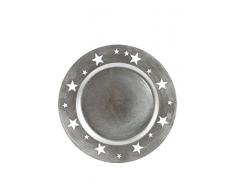 Galileo Casa Stella Sottopiatto, Melamina, Argento, 33x33x2 cm