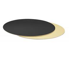 0932551 DECORA - PIATTO TORTA TONDO ORO E NERO Ø 28 CM