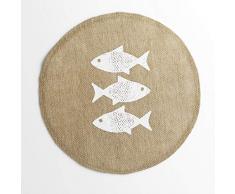 Il giardino delle cicale Fishy Set di tavolo, Vimini, senza, 38Â x 38Â cm
