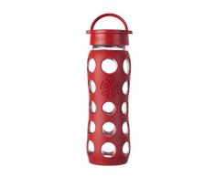 Lifefactory 13573 - Bottiglia in Vetro, 650 ml, Colore Rosso