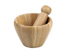 Industrias Aldaya S.L. Mandorla Mano Mortaio in bambù con Forma, Marrone, 12 cm