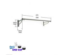 Complete Retail Source ltd Appendiabiti da Parete, per Negozi, casa, 25 mm (Tubo da 25 mm x 25 mm e 2 staffe)