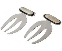 Better & Best 1511133 – Posate da Insalata Corti, forchette, con Manici Bianchi