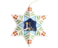 Ian Snow - Stella per Albero di Natale con Scena della natività , Colore: Bianco
