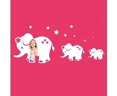 Specchio decorativo Sweet Elephants, design moderno, decorazione, 3 mm specchio acrilico dallUE, soggiorno, camera da letto, corridoio, indistruttibile, fai da te, argento, prodotto in UE.