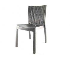 DIMAPLAST Panarea Sedia Rattan, Marrone, Large