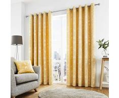 Curtina Tende con Occhielli, 100% Poliestere, ocra, 167,6Â cm Larghezza x 182,9Â cm Goccia (168Â x 183Â cm)