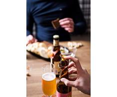 Vacu Vin 18880606 - Set di marcatori per bottiglie e tappo, in pelle/silicone, multicolore