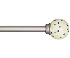 AmazonBasics - Bastone per tende, 1,6 cm, con elementi decorativi a pois, 218 cm, A pois blu/gialli/verdi