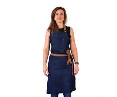 Cookut Jam-Denim Grembiule in Un Bicchiere Jar-Brown Cintura
