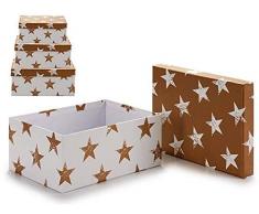 ARTE REGAL Set di 3 scatole rettangolari a Forma di Stella, Ideali per la casa, Unisex, per Adulti, Multicolore (Multicolore), Unico